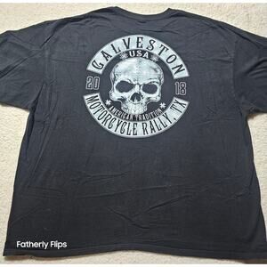 Galveston Motorcycle Rally 2018 T-Shirt Mens 4XL Skull Biker Texas Lone Star TX